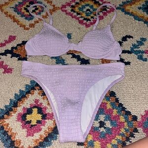 light purple ribbed bikini